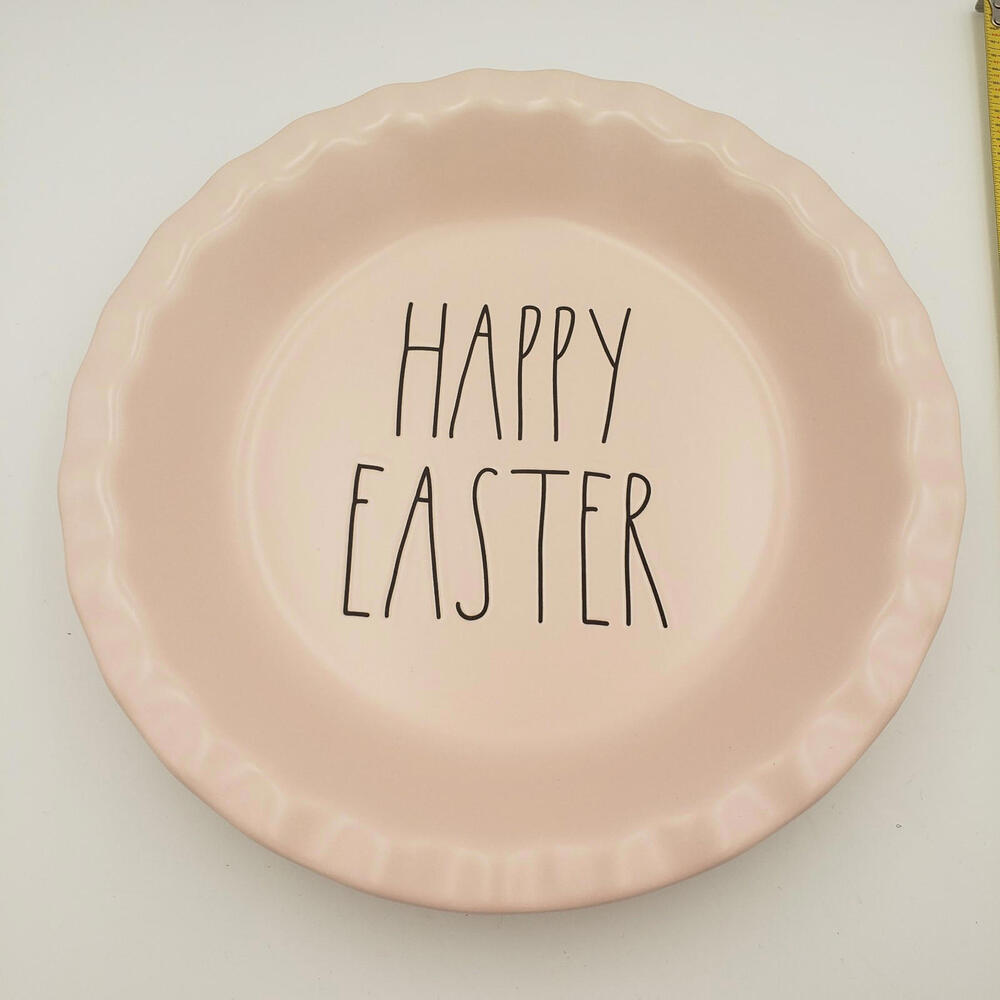 Rae Dunn Pink 'Happy Easter' Plate